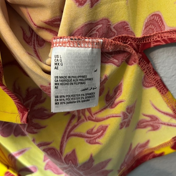 JM Collection Floral Print Top Lace-Up 3/4 Sleeve Blouse Orange Size L NWT - Picture 7 of 8